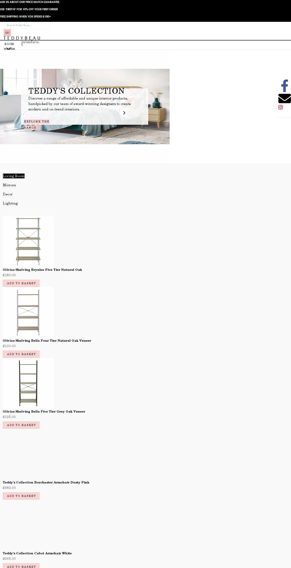 teddybeau.com shopify website screenshot