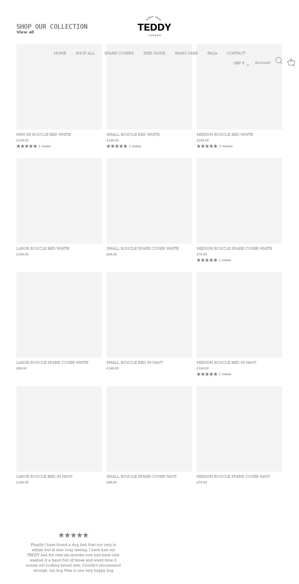 teddylondon.com shopify website screenshot