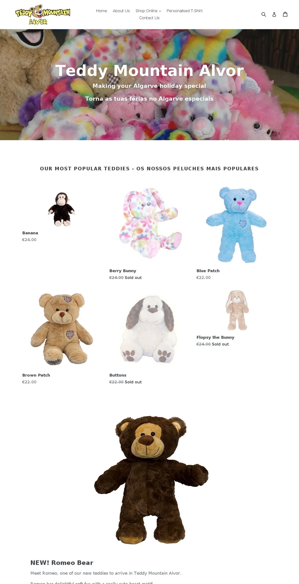 teddymountainalvor.com — Shopify storefront screenshot