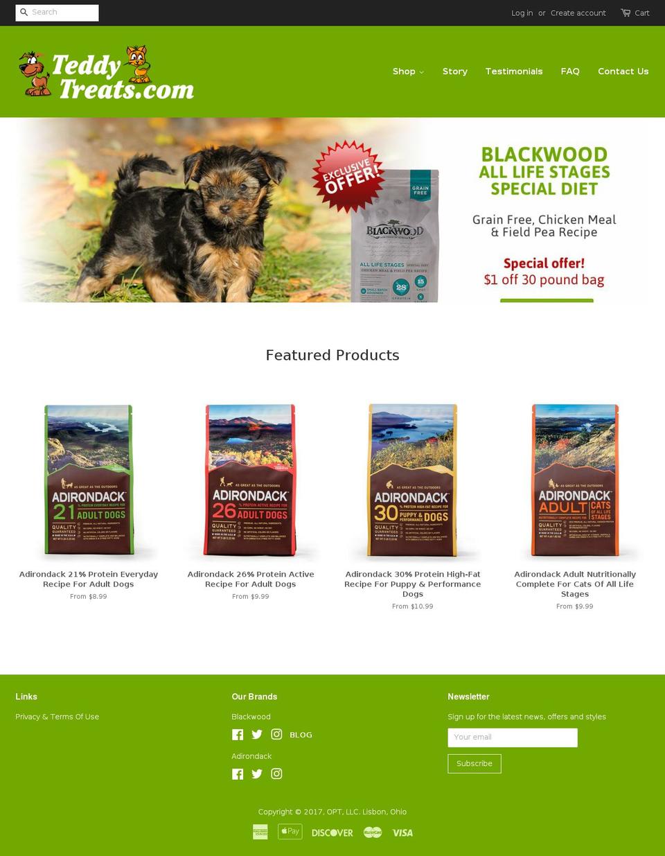 teddytreats.com shopify website screenshot