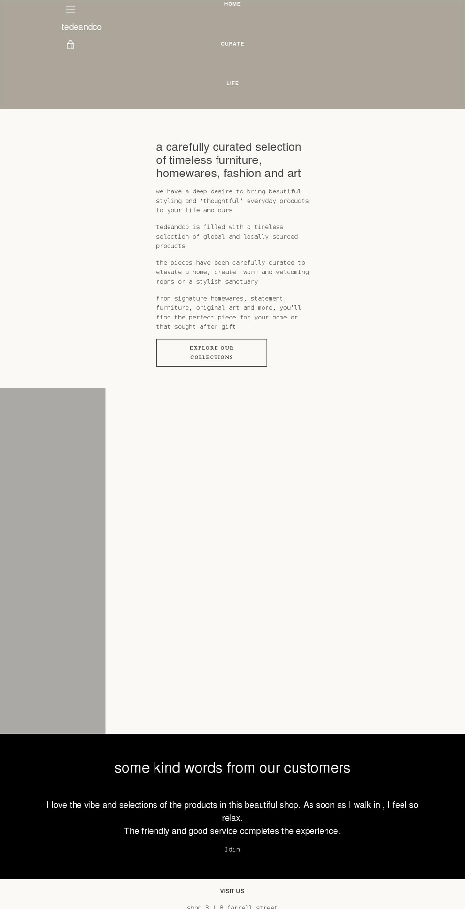 tedeandco.com shopify website screenshot