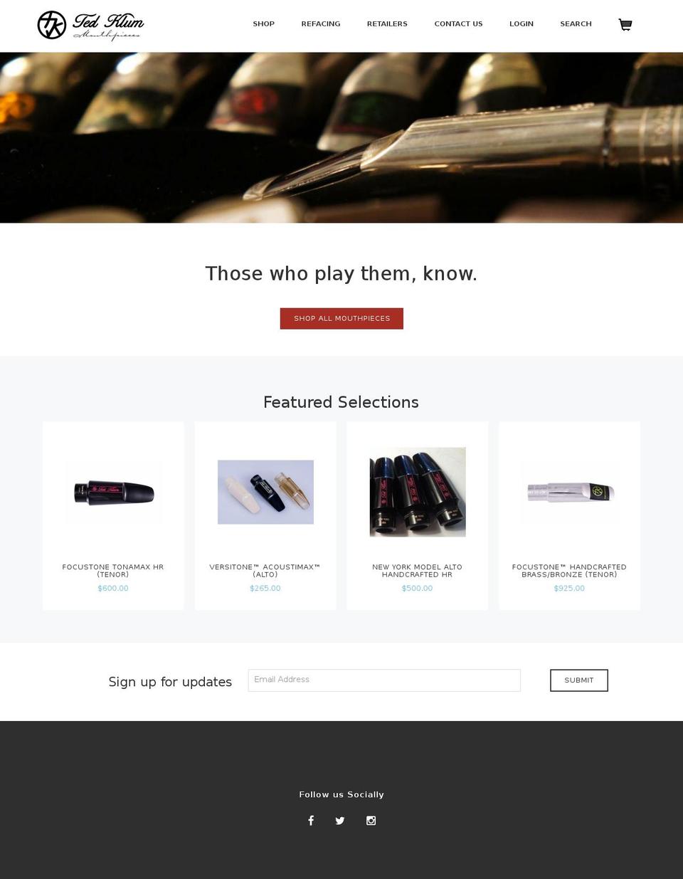 tedklum.com shopify website screenshot