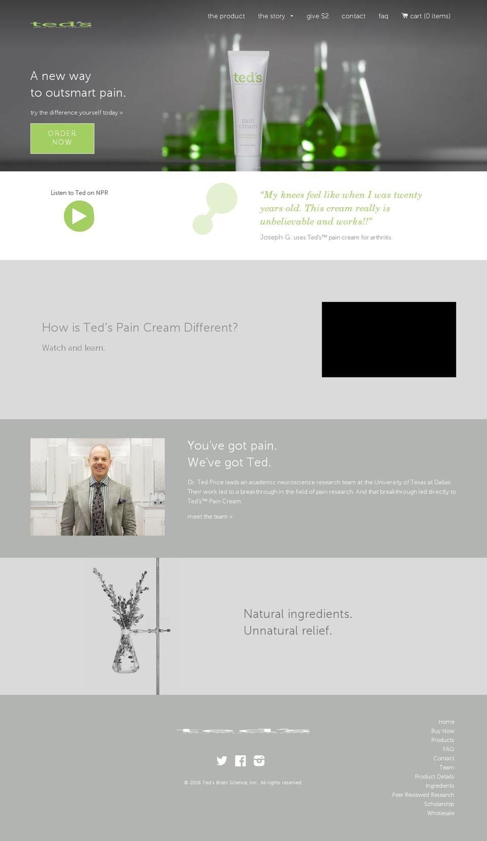 Ted's Shopify Theme Shopify theme site example tedspainrelief.com
