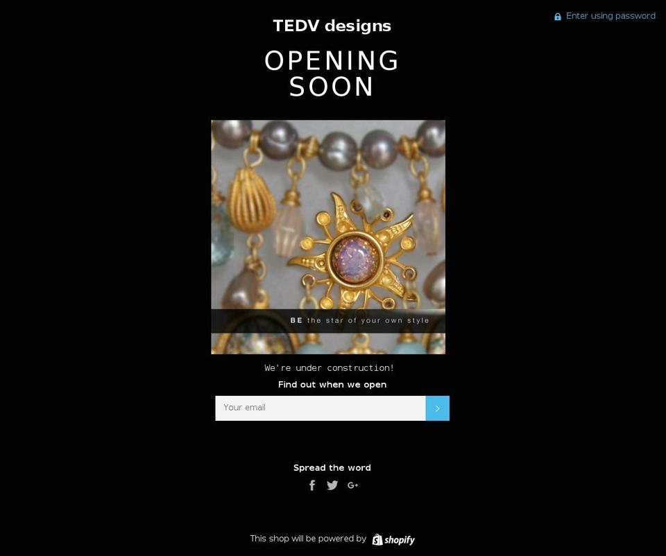 tedvdesigns.com shopify website screenshot