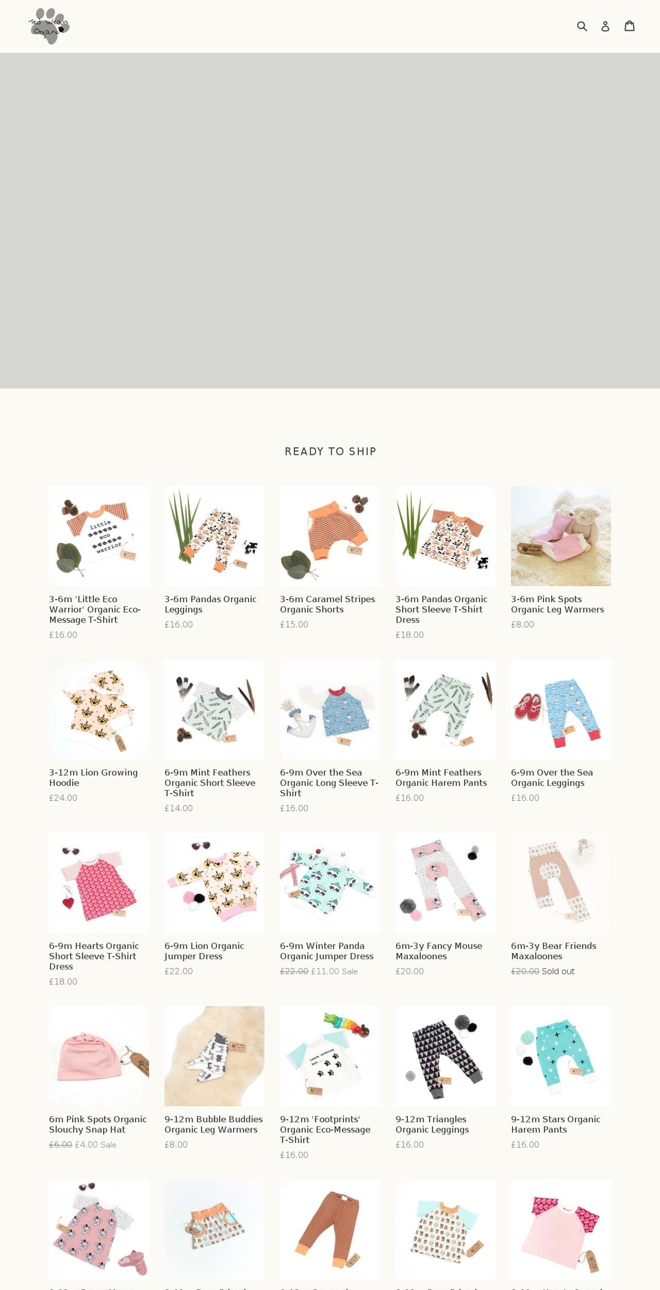tedwearsorganic.com — Shopify storefront screenshot