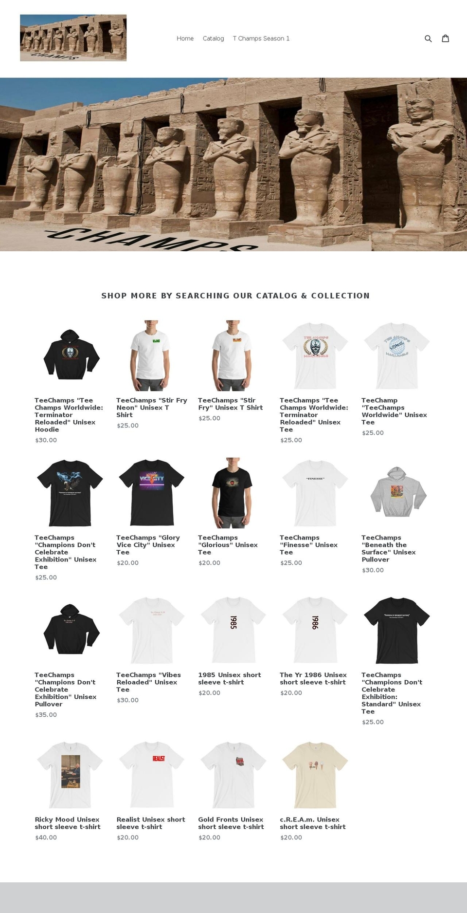 tee-champs.com — Shopify storefront screenshot