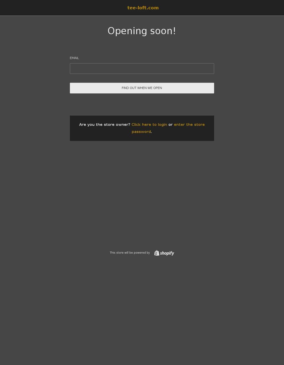 tee-loft.com shopify website screenshot