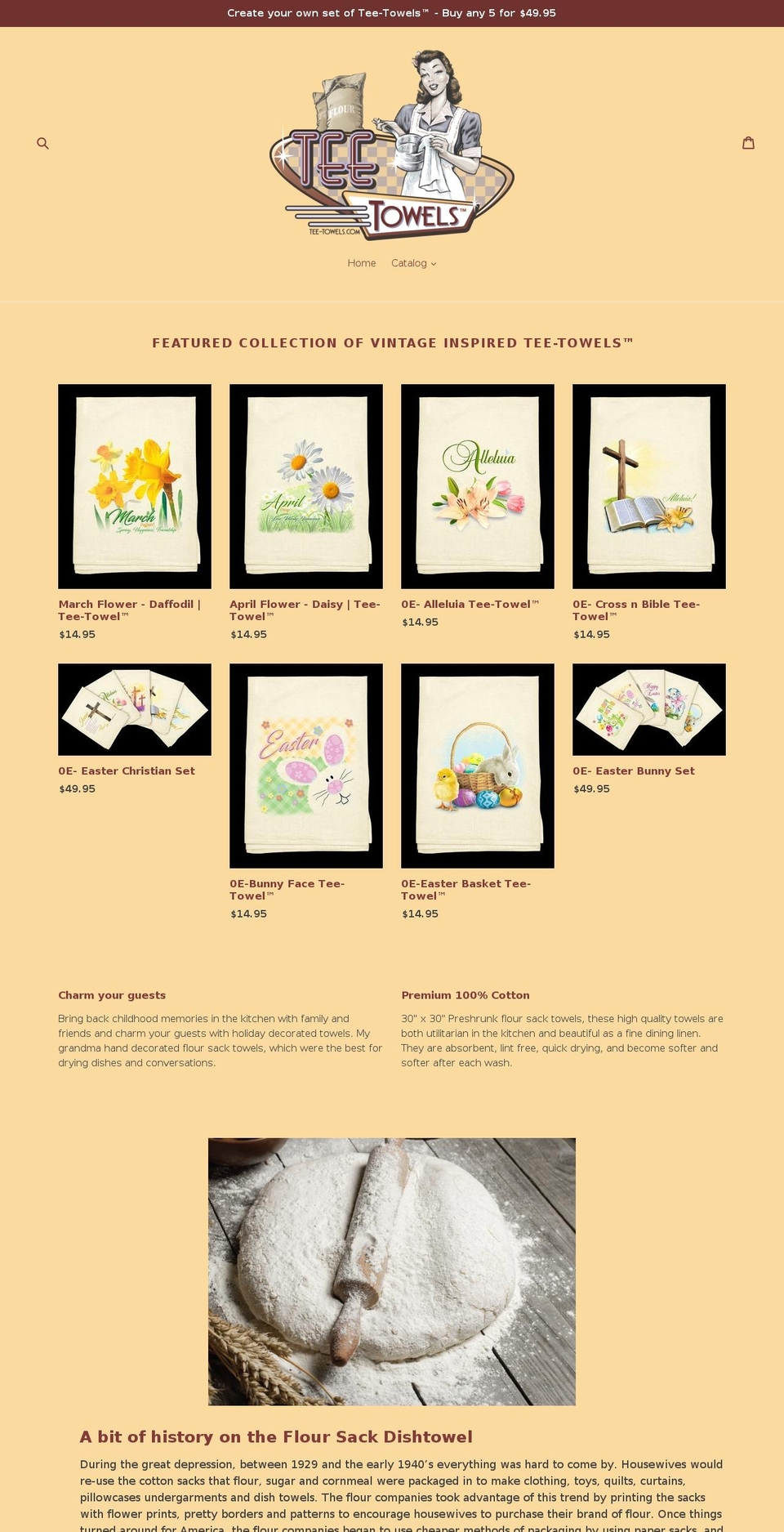 tee-towels.com shopify website screenshot