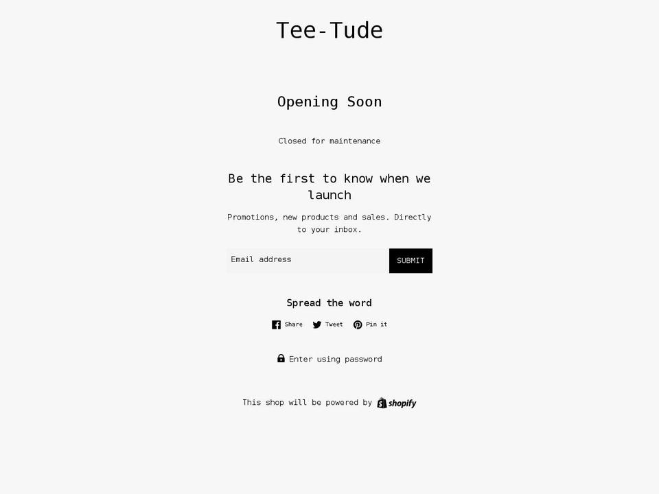 tee-tude.com shopify website screenshot