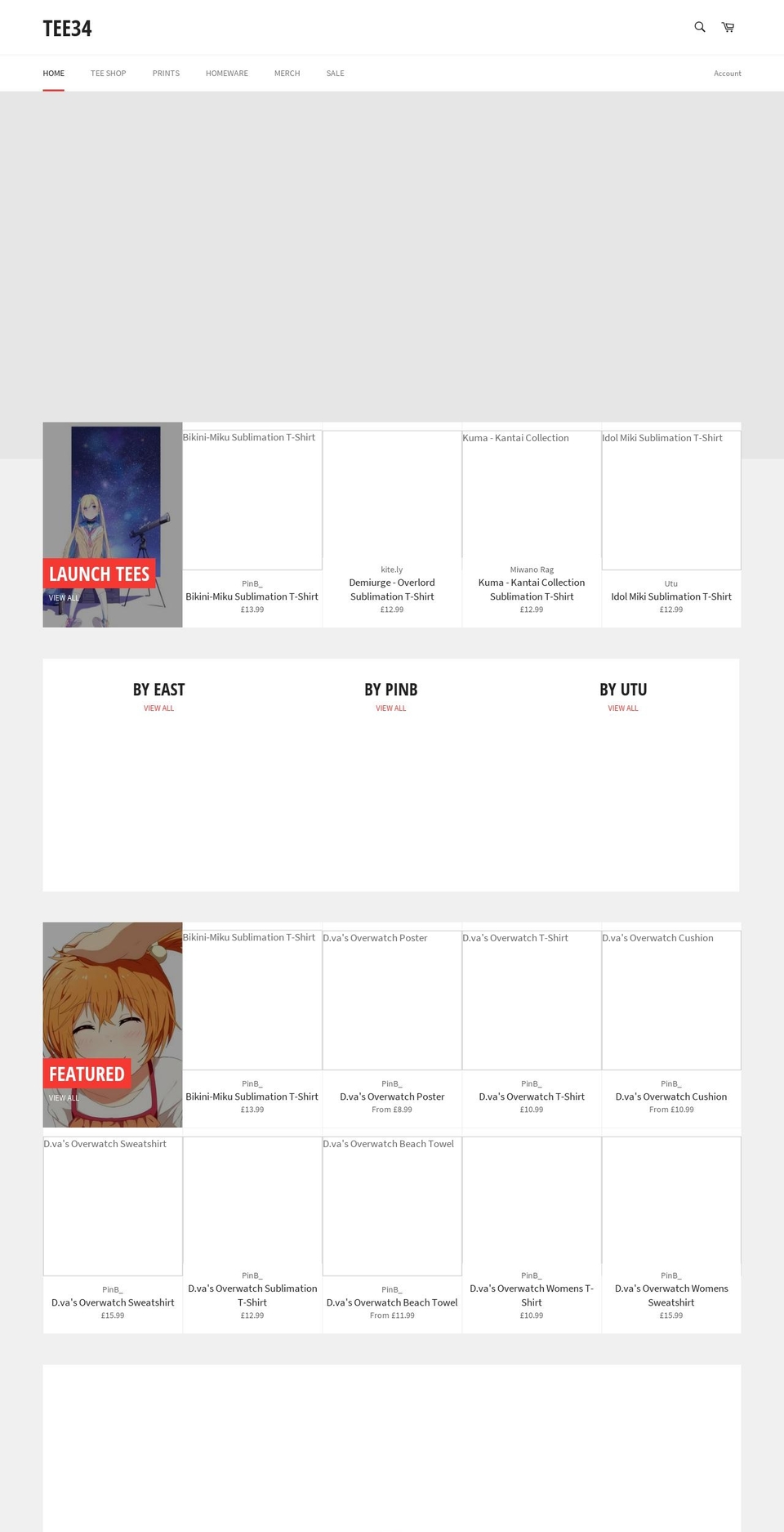 tee34.com — Shopify storefront screenshot