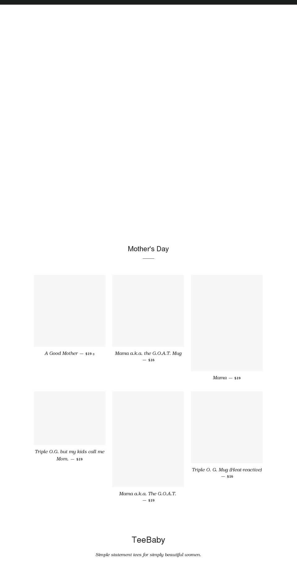 teebabyshirts.com shopify website screenshot