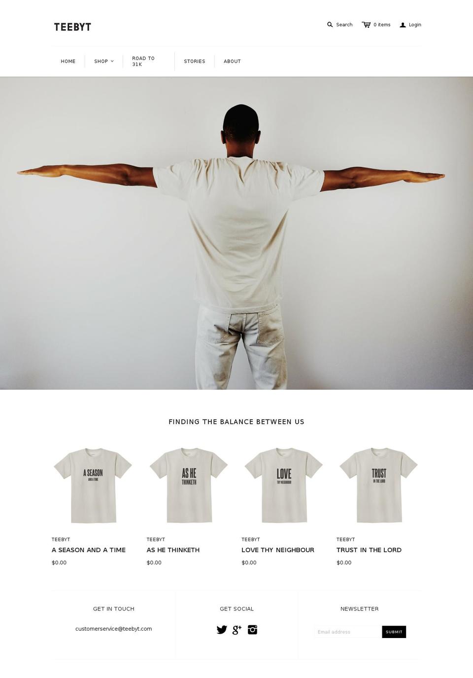 teebyt.com shopify website screenshot