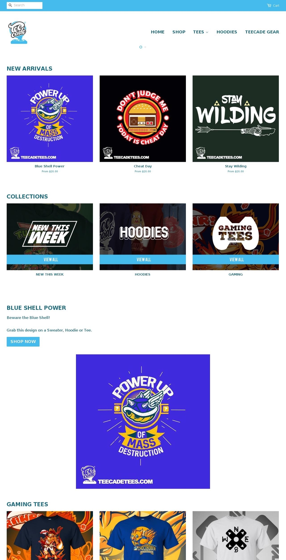 teecadetees.com shopify website screenshot