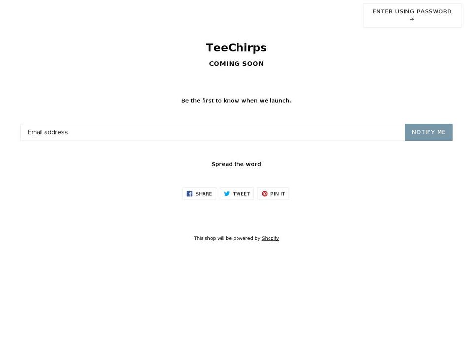 teechirps.com — Shopify storefront screenshot