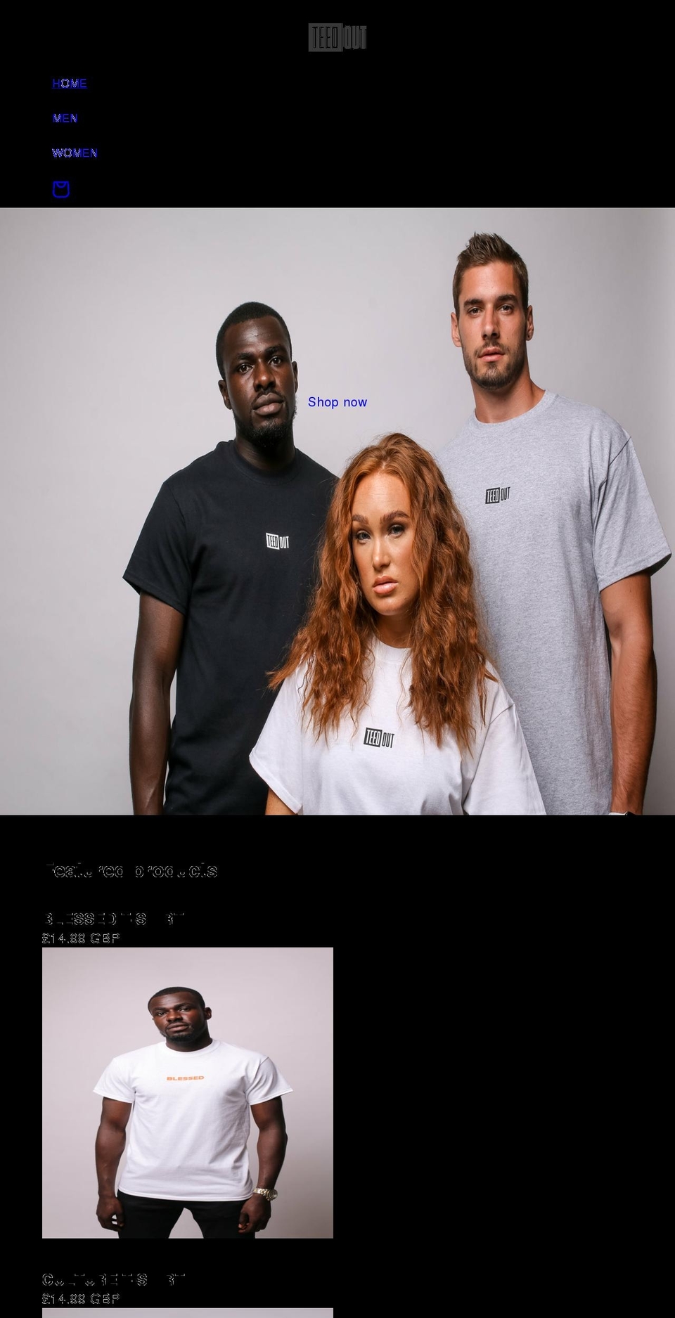 teedout.com shopify website screenshot