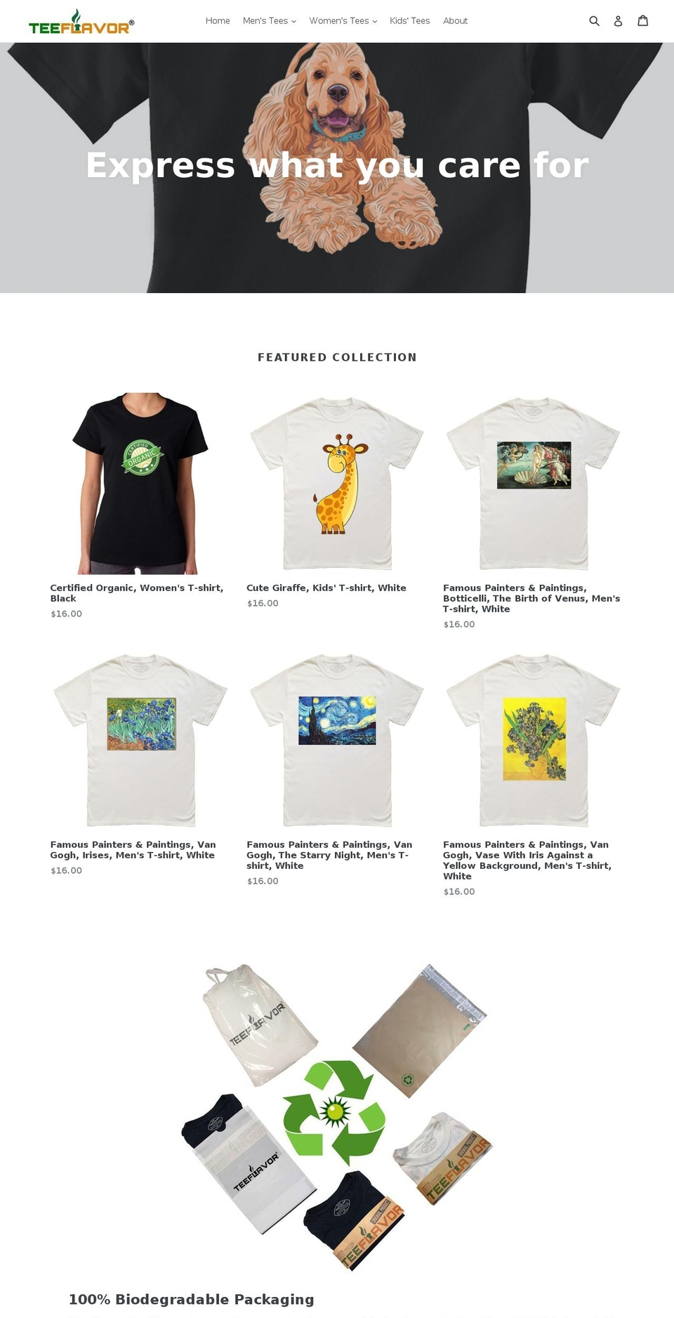 teeflavor.com — Shopify storefront screenshot