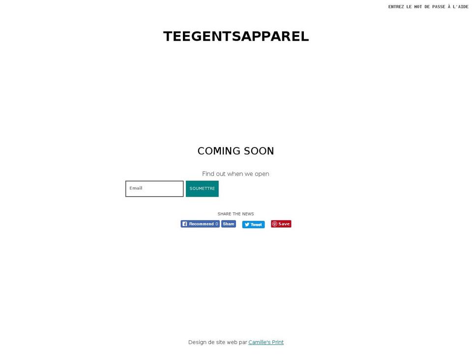 teegentsapparel.com — Shopify storefront screenshot