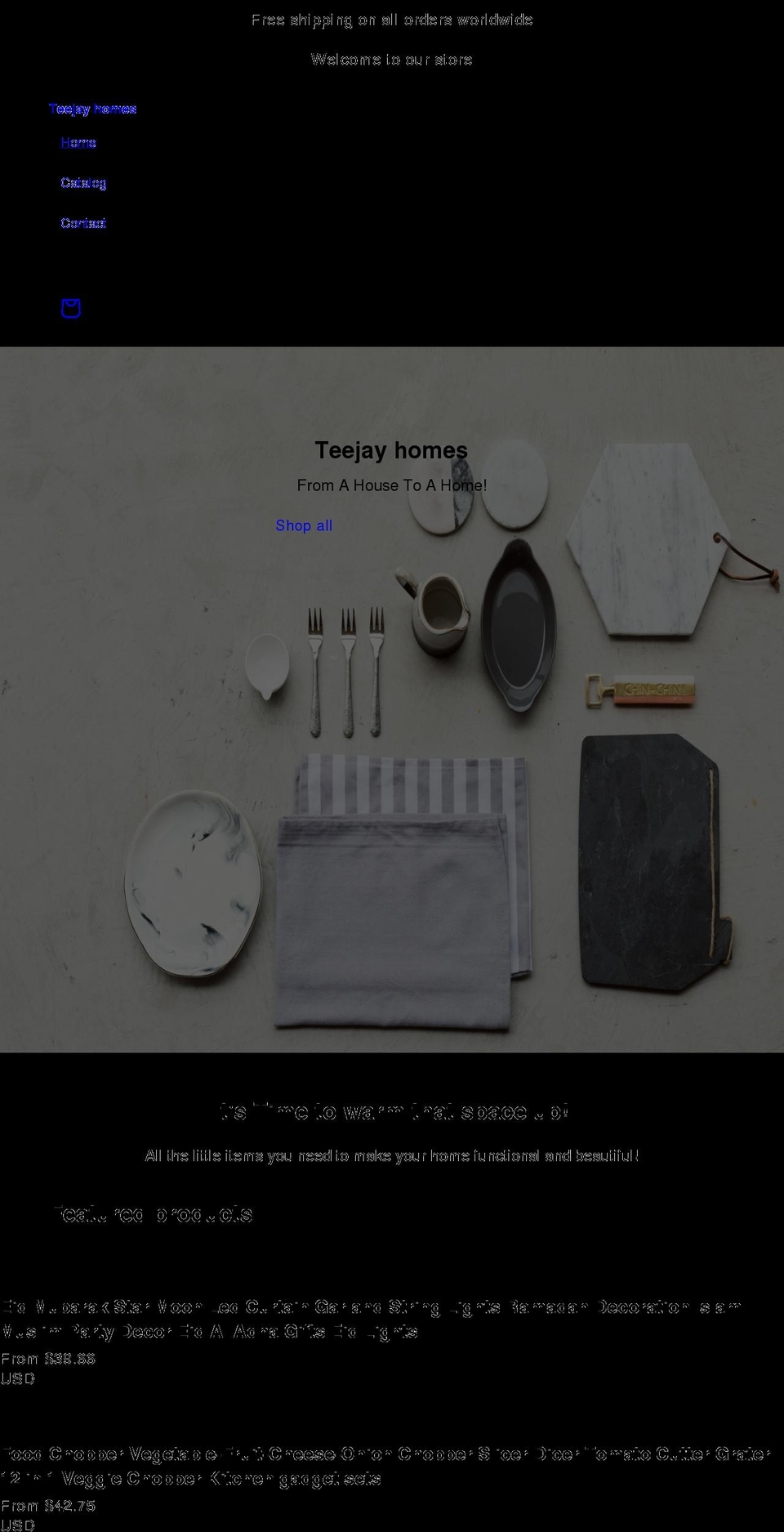 teejayhomes.com shopify website screenshot