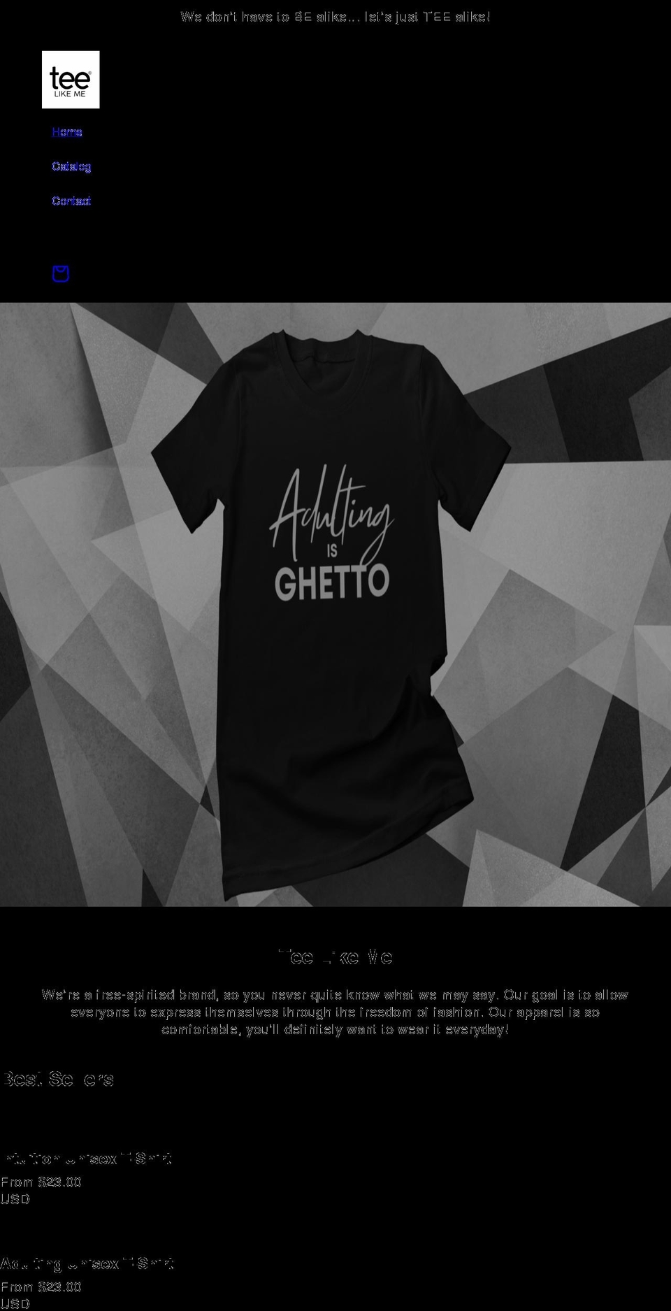 teelikeme.com shopify website screenshot