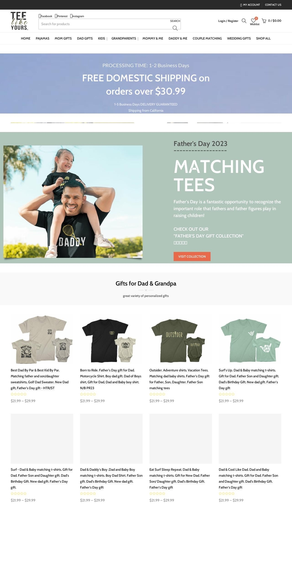 teelikeyours.com shopify website screenshot
