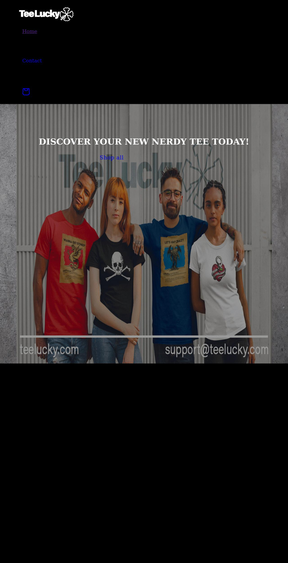 teelucky.com shopify website screenshot