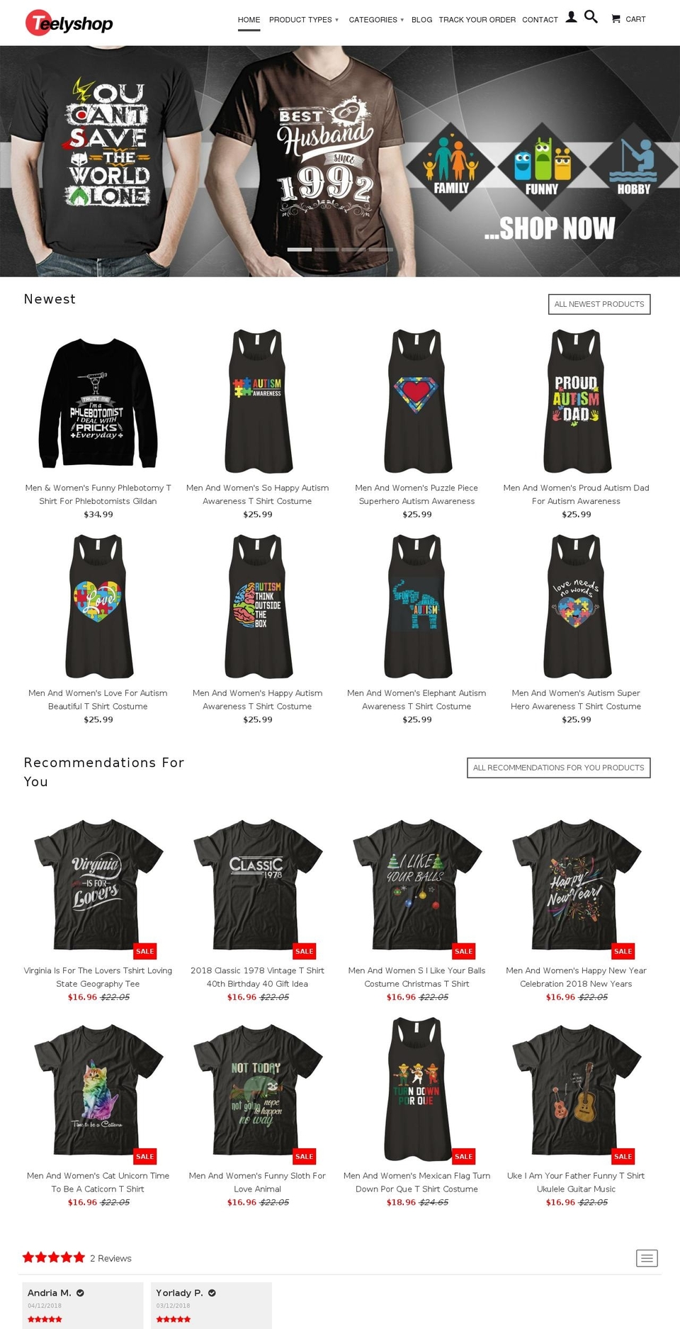 teelyshop.com shopify website screenshot