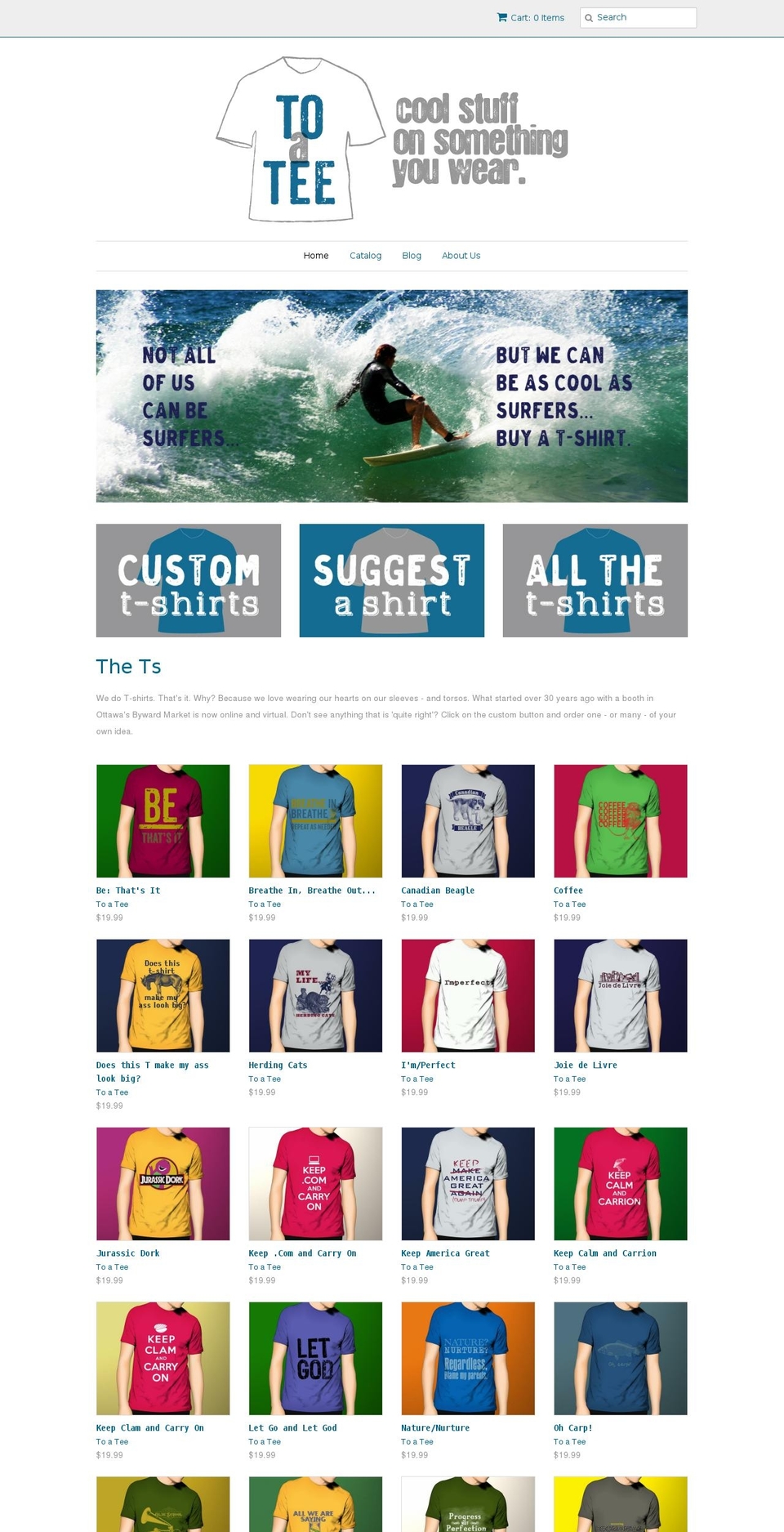 teemagination.com shopify website screenshot