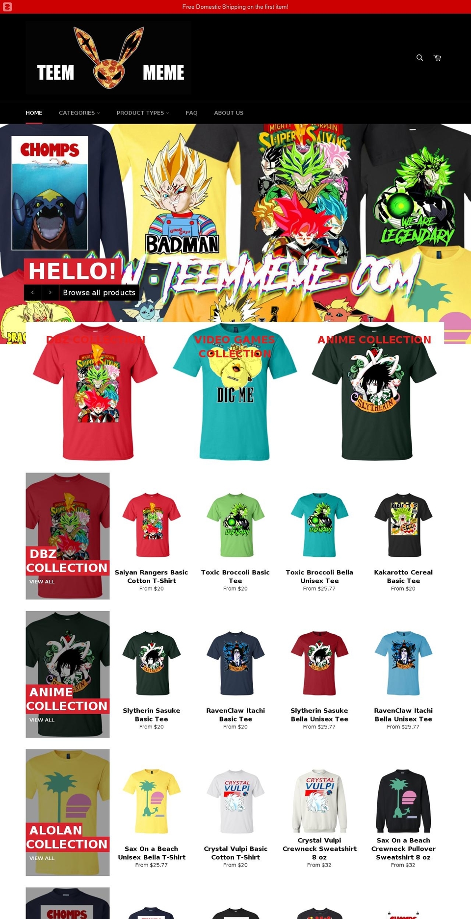 teemmeme.com shopify website screenshot