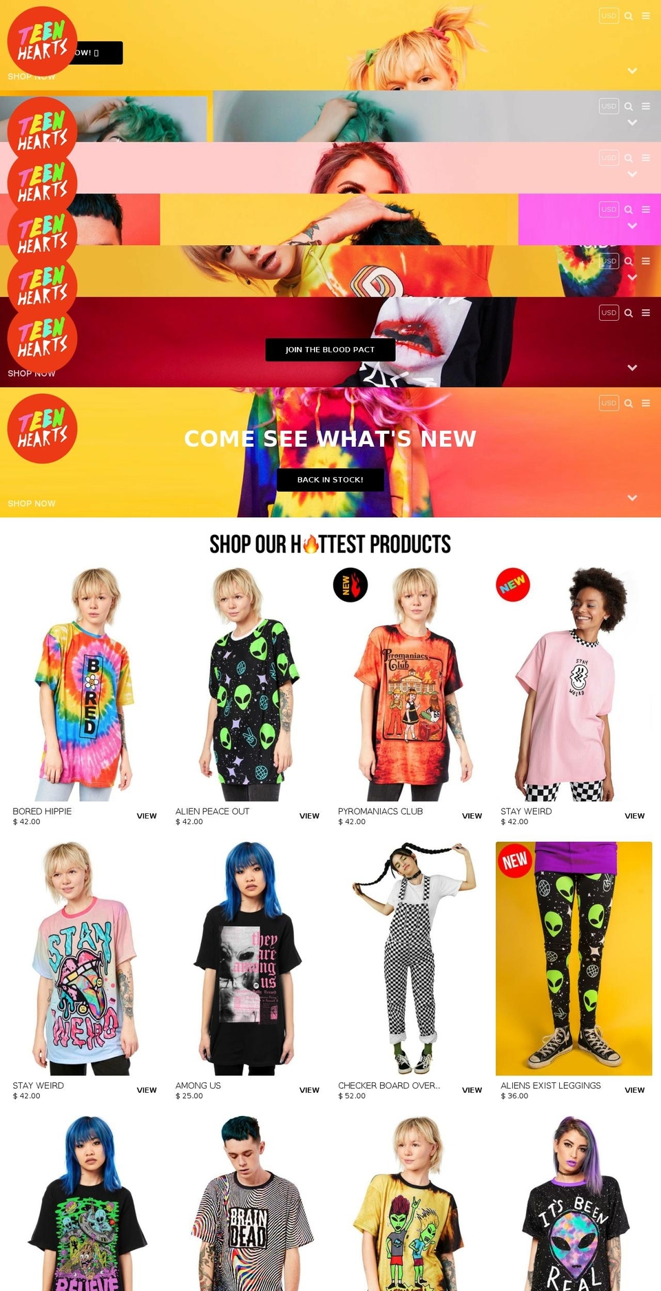 teen-hearts.myshopify.com shopify website screenshot