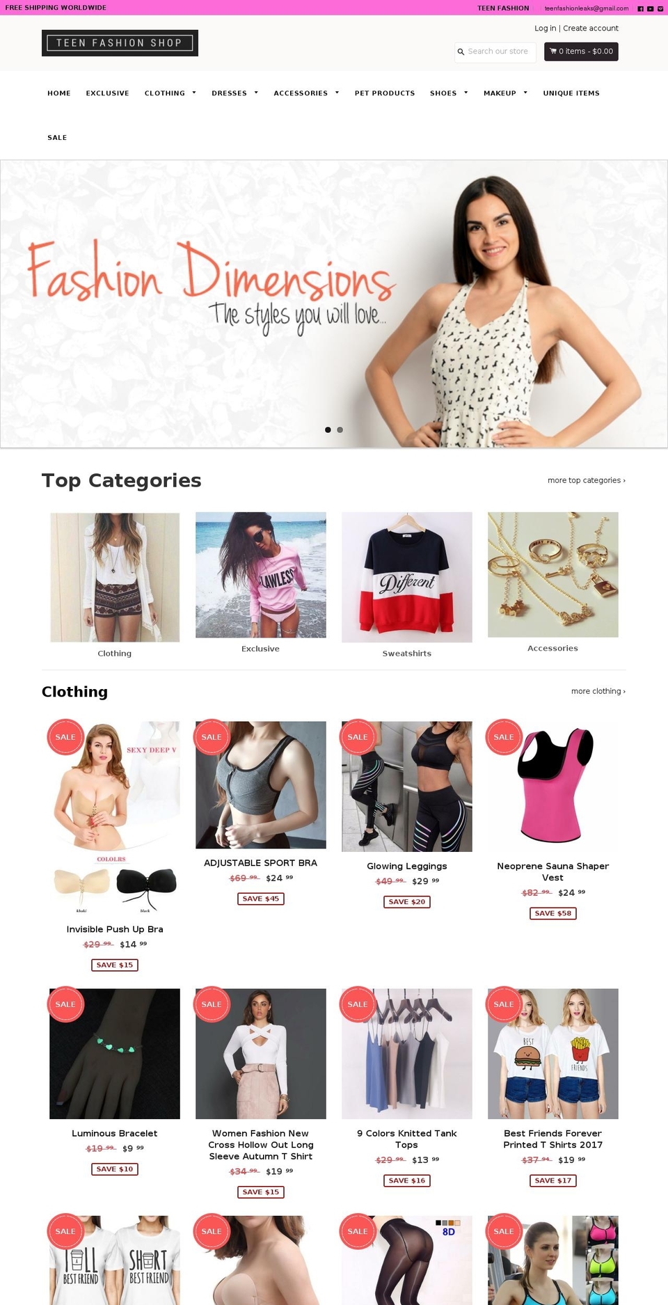 shopifyboostertheme Shopify theme site example teenfashionstore.com