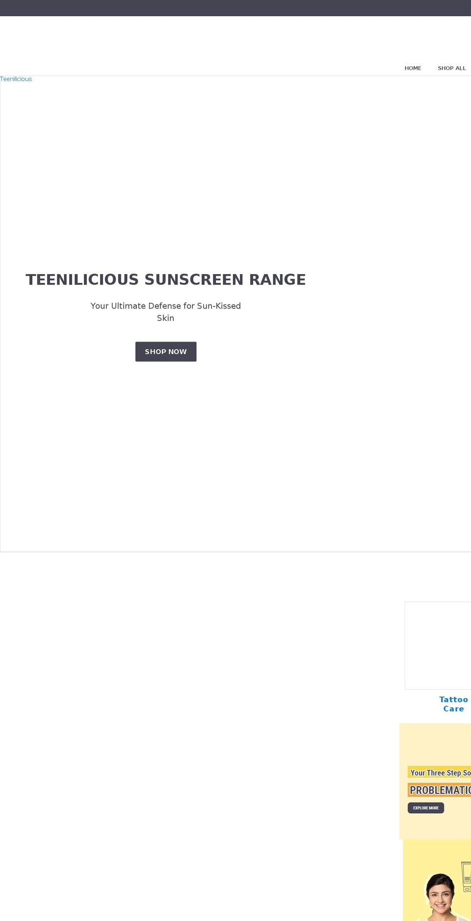 teenilicious.com shopify website screenshot