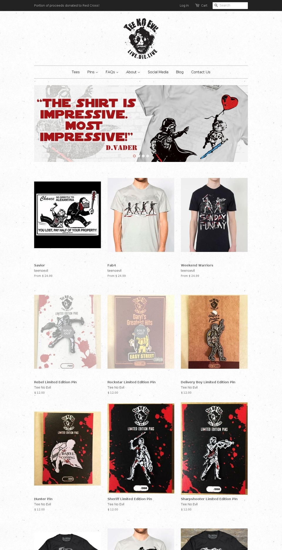 teenoevil.com shopify website screenshot
