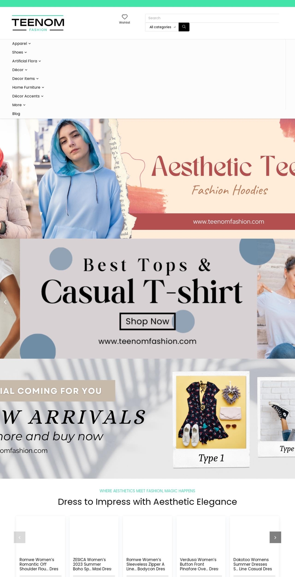 teenomfashion.com shopify website screenshot