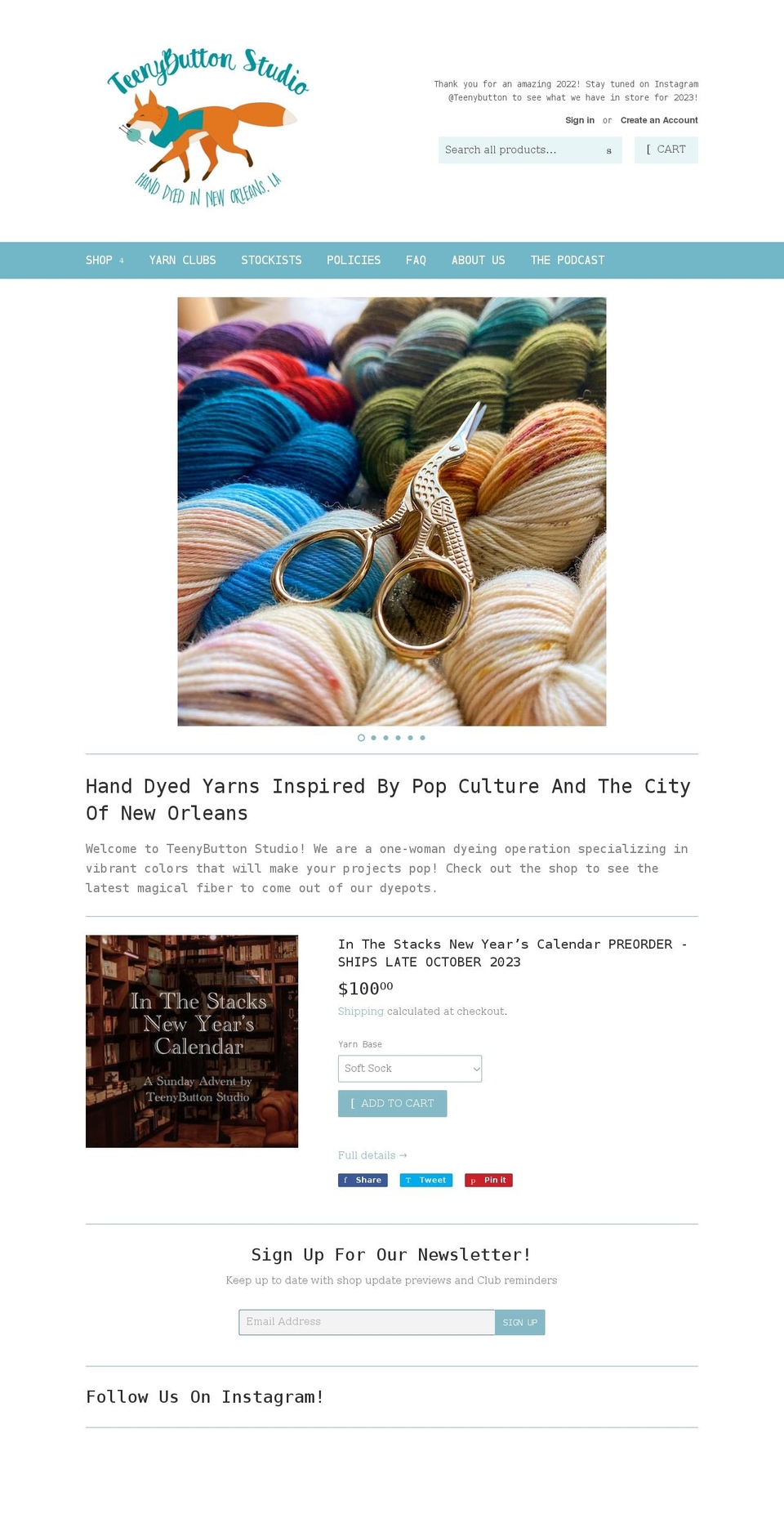 teenybuttonstudio.com shopify website screenshot