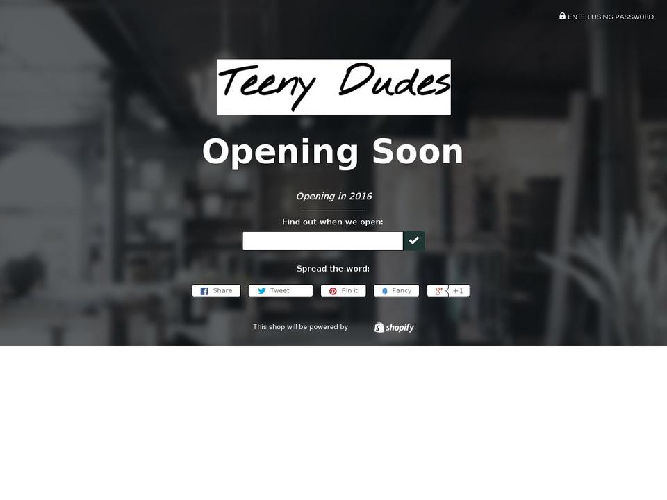 teenydudes.com shopify website screenshot