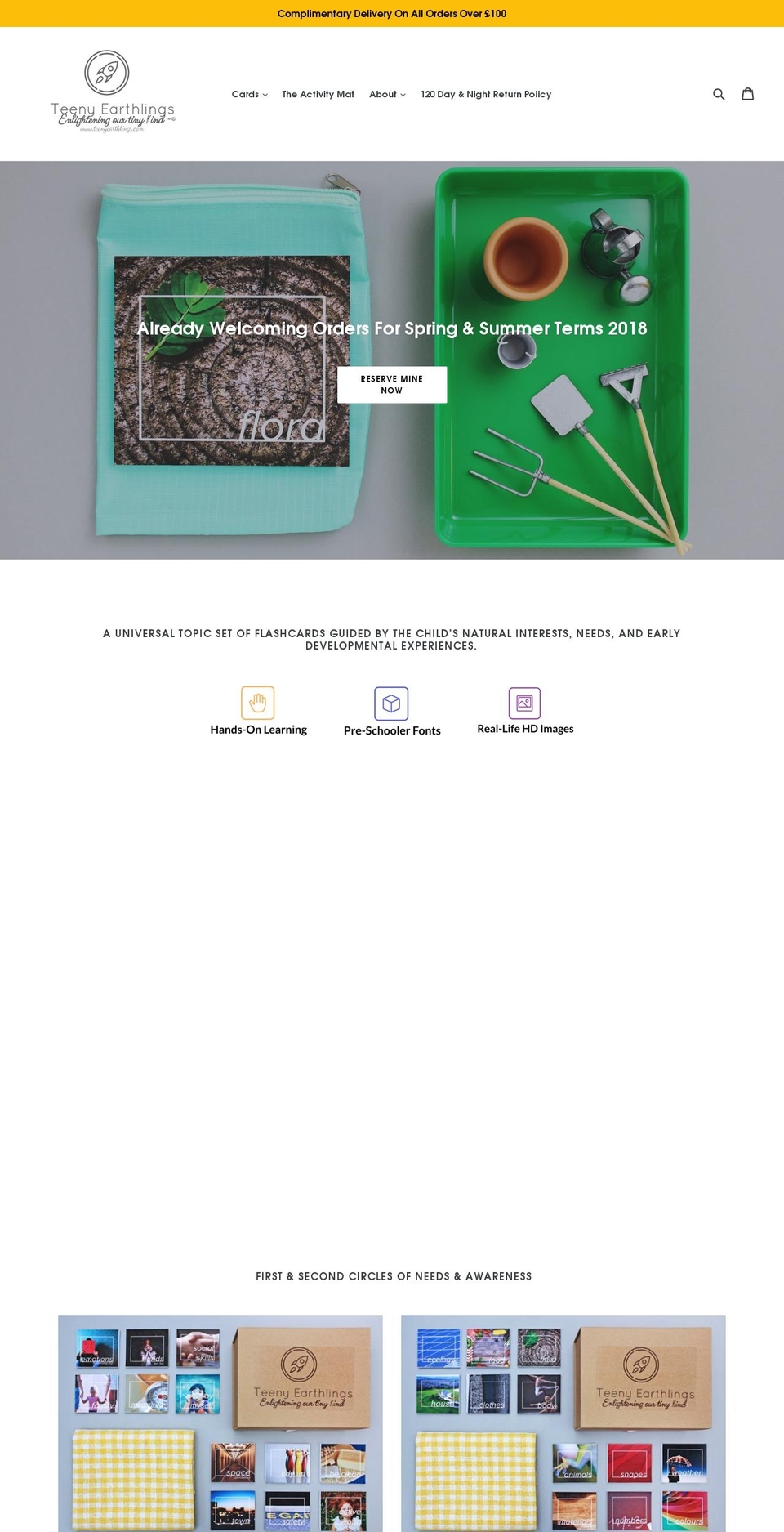 teenyearthlings.com — Shopify storefront screenshot