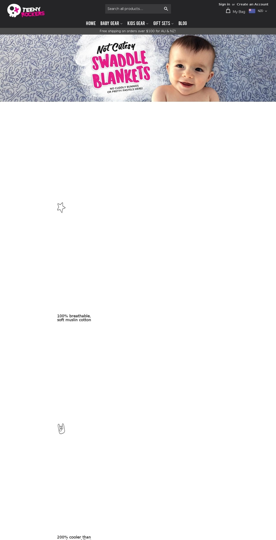 teenyrockers.com — Shopify storefront screenshot