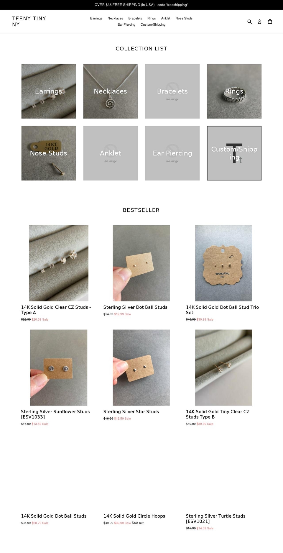 teenytinyny.com shopify website screenshot