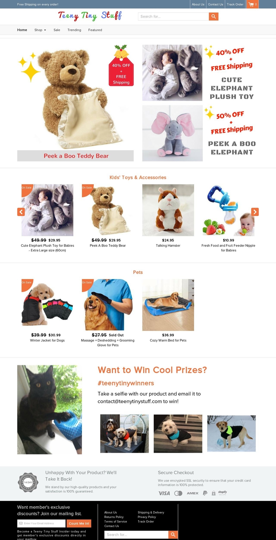teenytinystuff.com — Shopify storefront screenshot