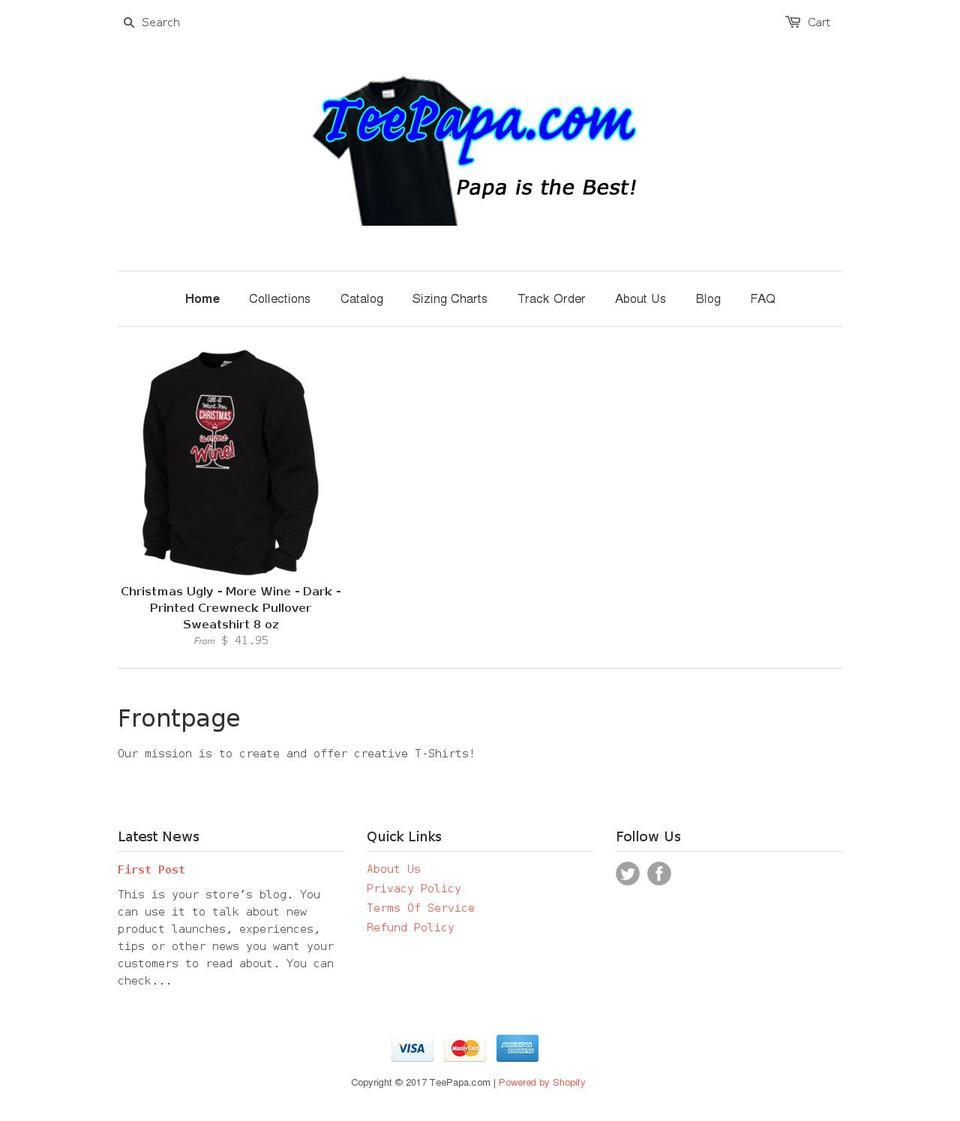 teepapa.com shopify website screenshot