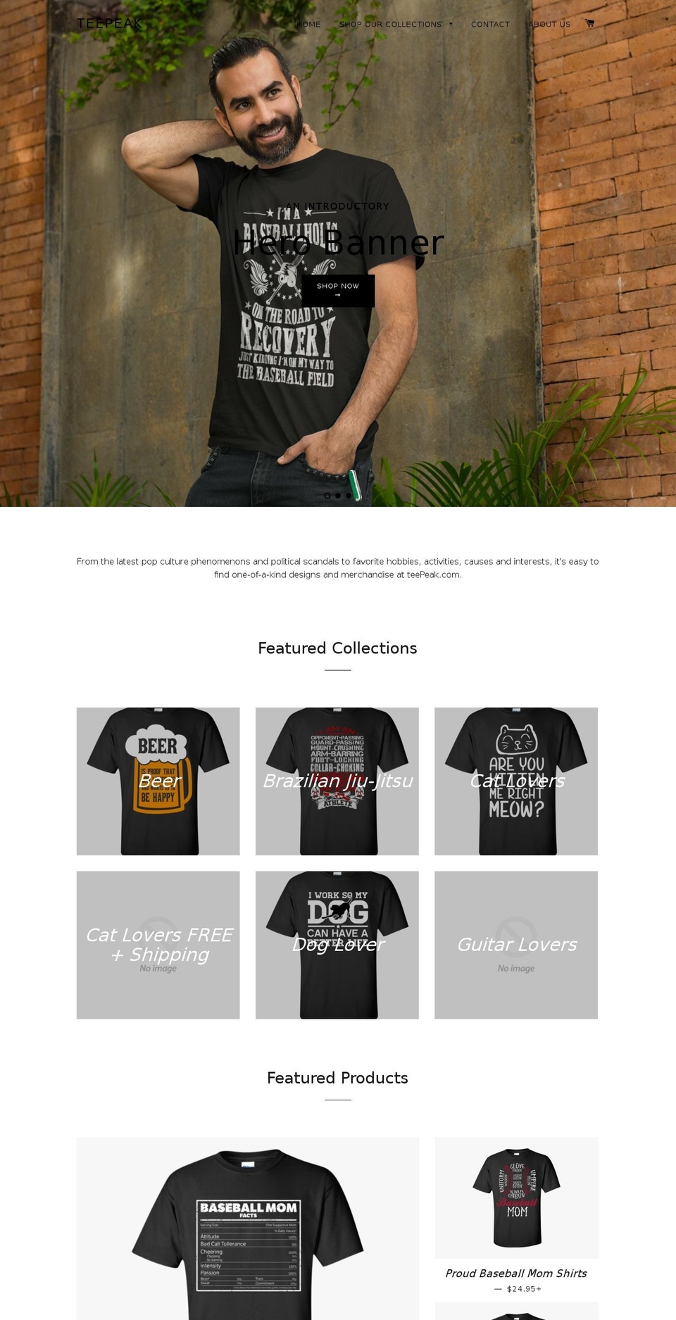 teepeak.com shopify website screenshot