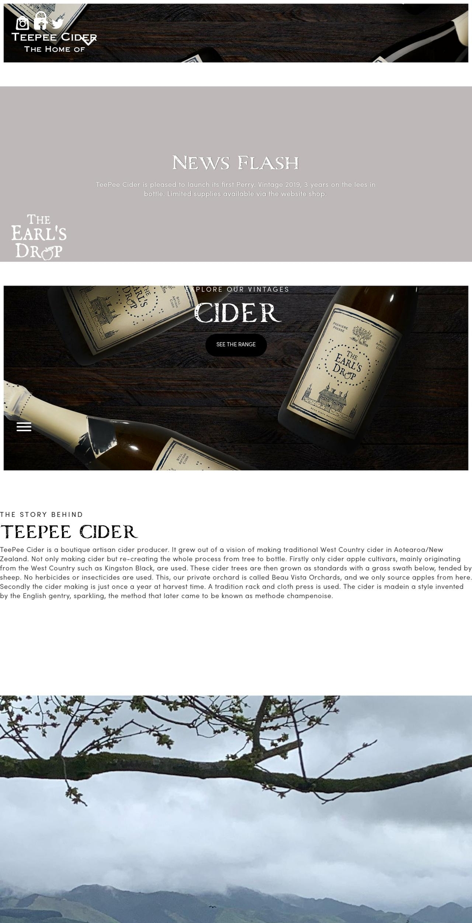 teepeecider.co.nz shopify website screenshot