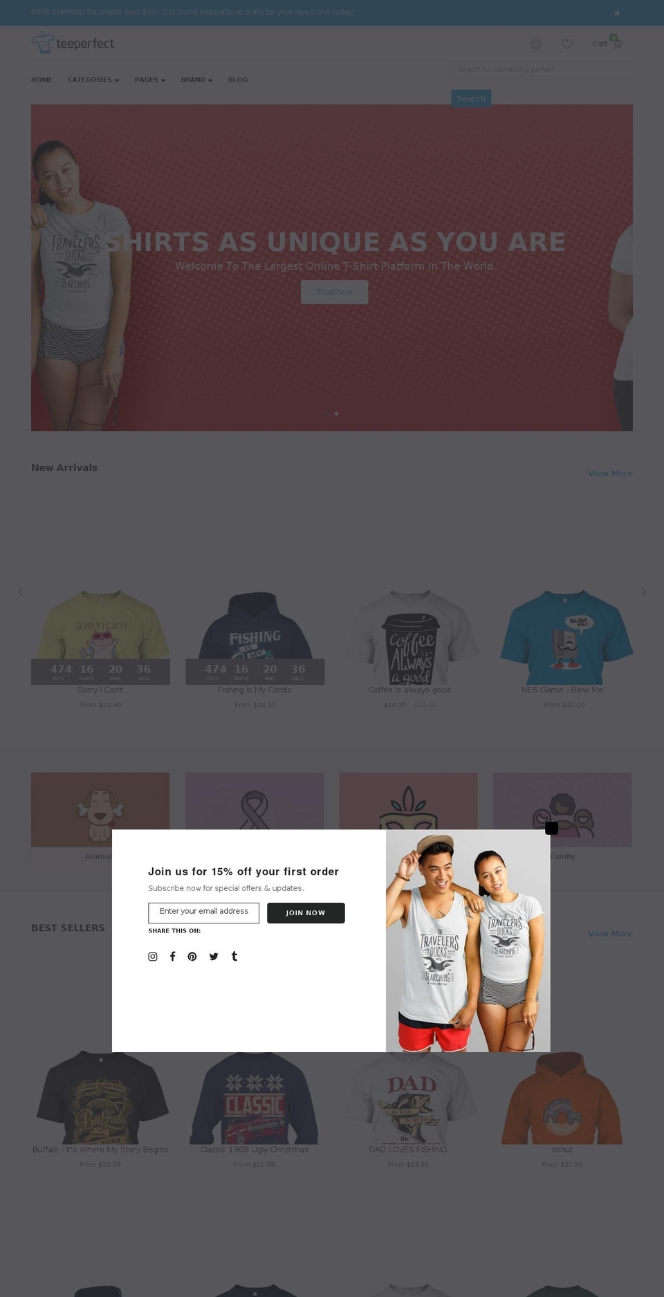 teeperfect.myshopify.com shopify website screenshot