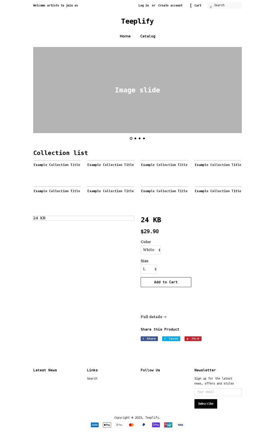 teeplify.com shopify website screenshot