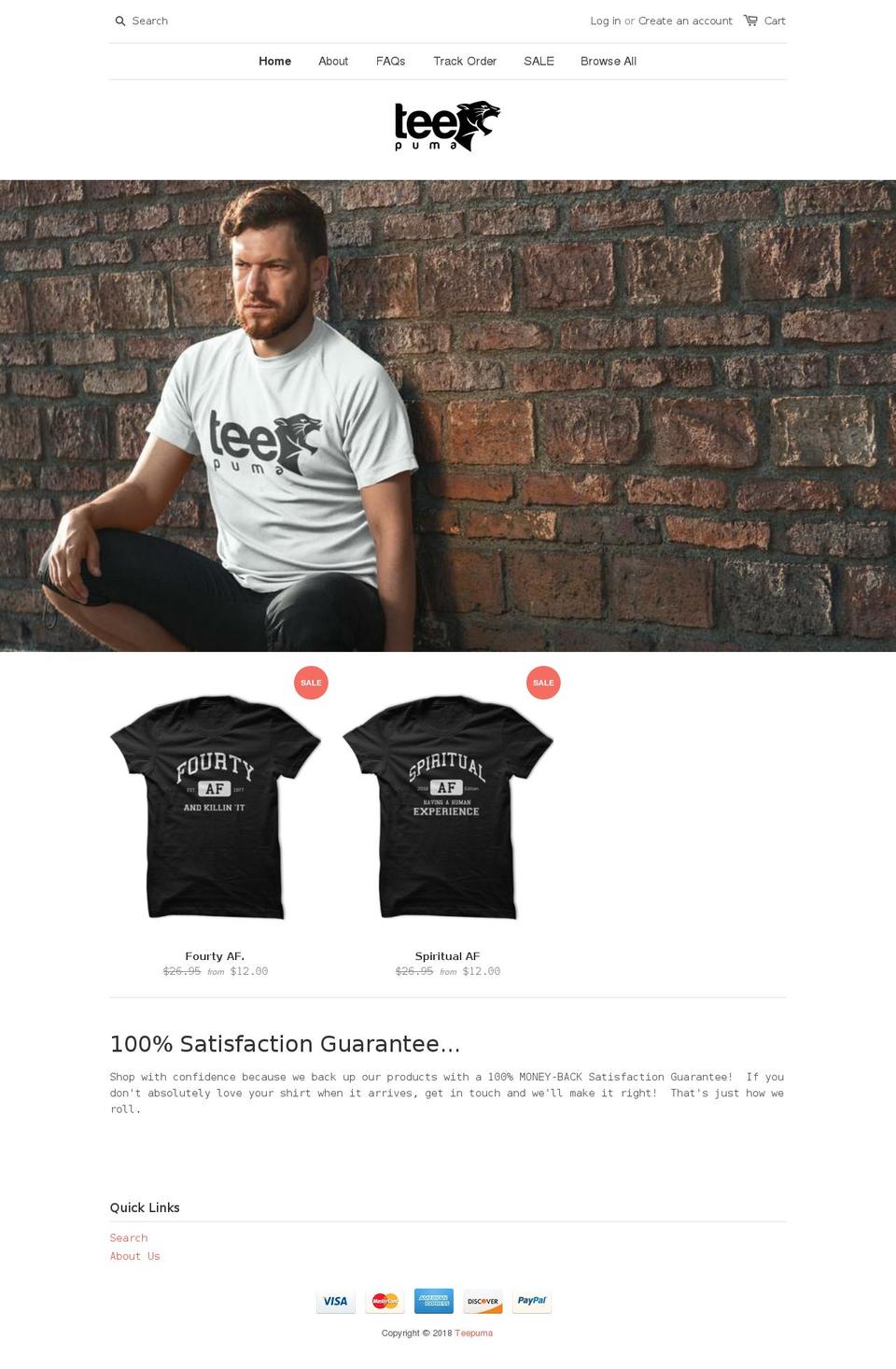 teepuma.com — Shopify storefront screenshot