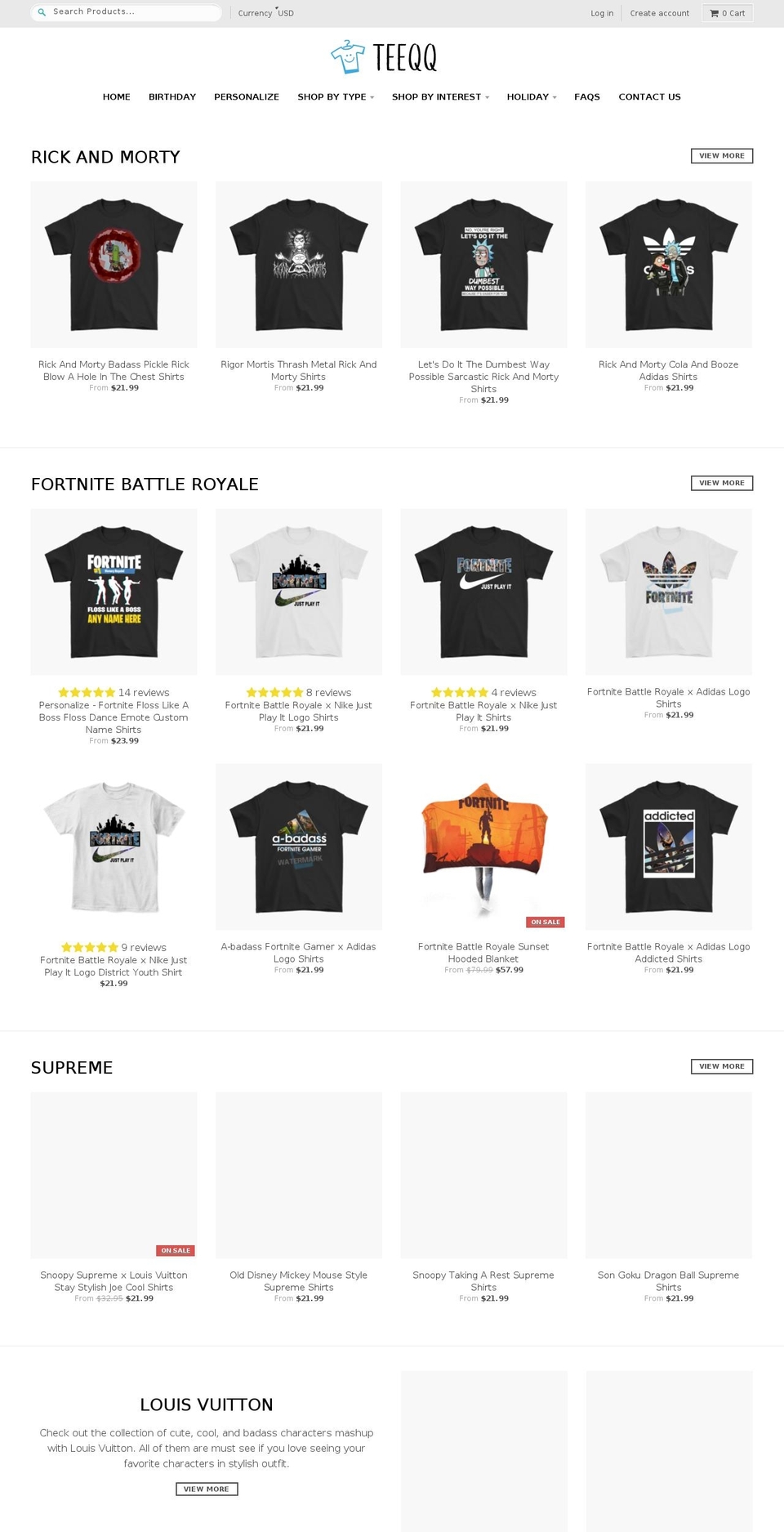 teeqq.com shopify website screenshot