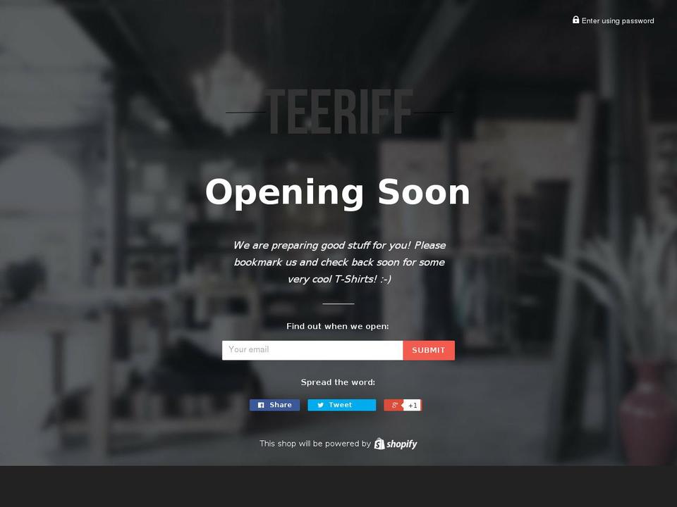 teeriff.com — Shopify storefront screenshot