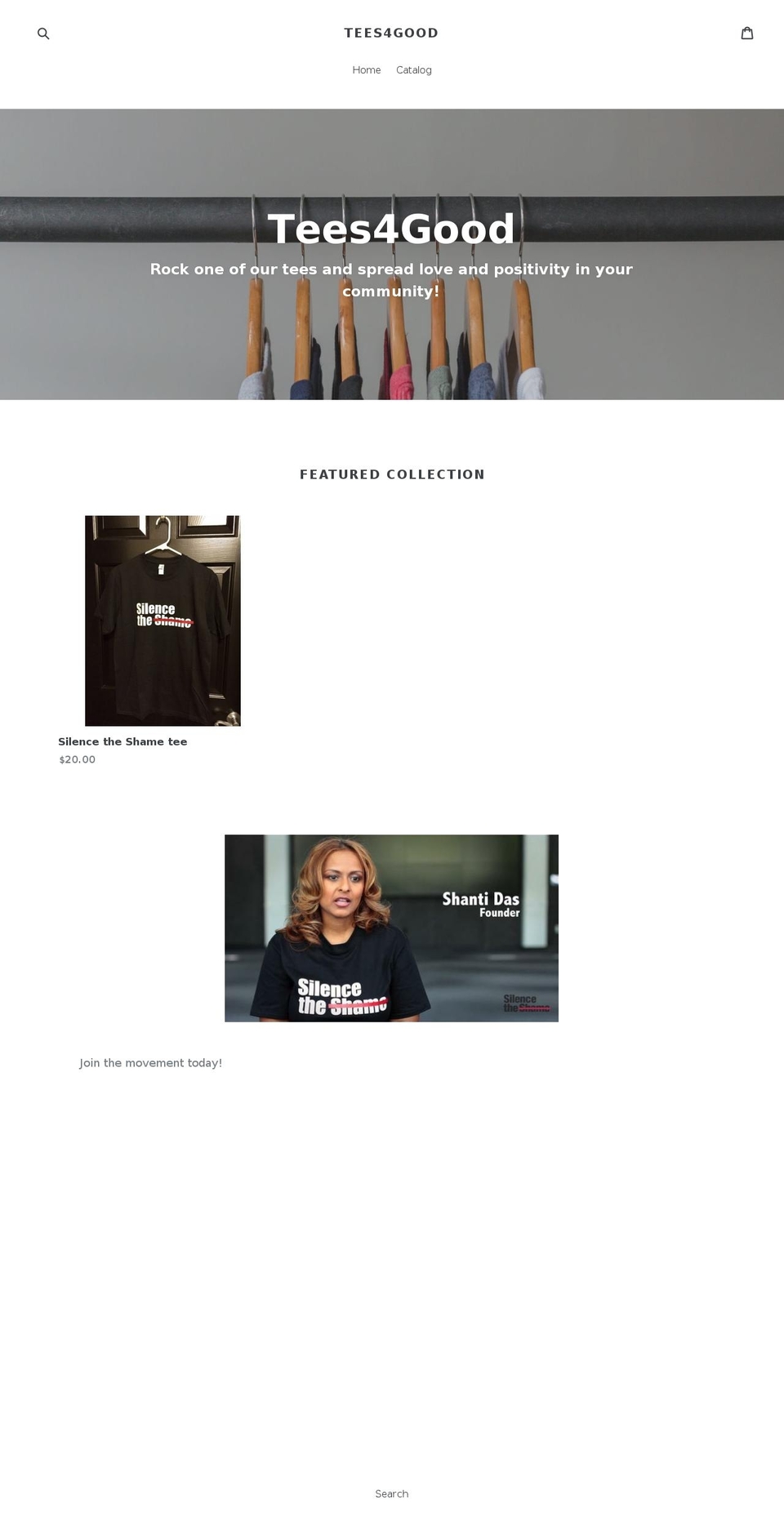 tees4good.net shopify website screenshot