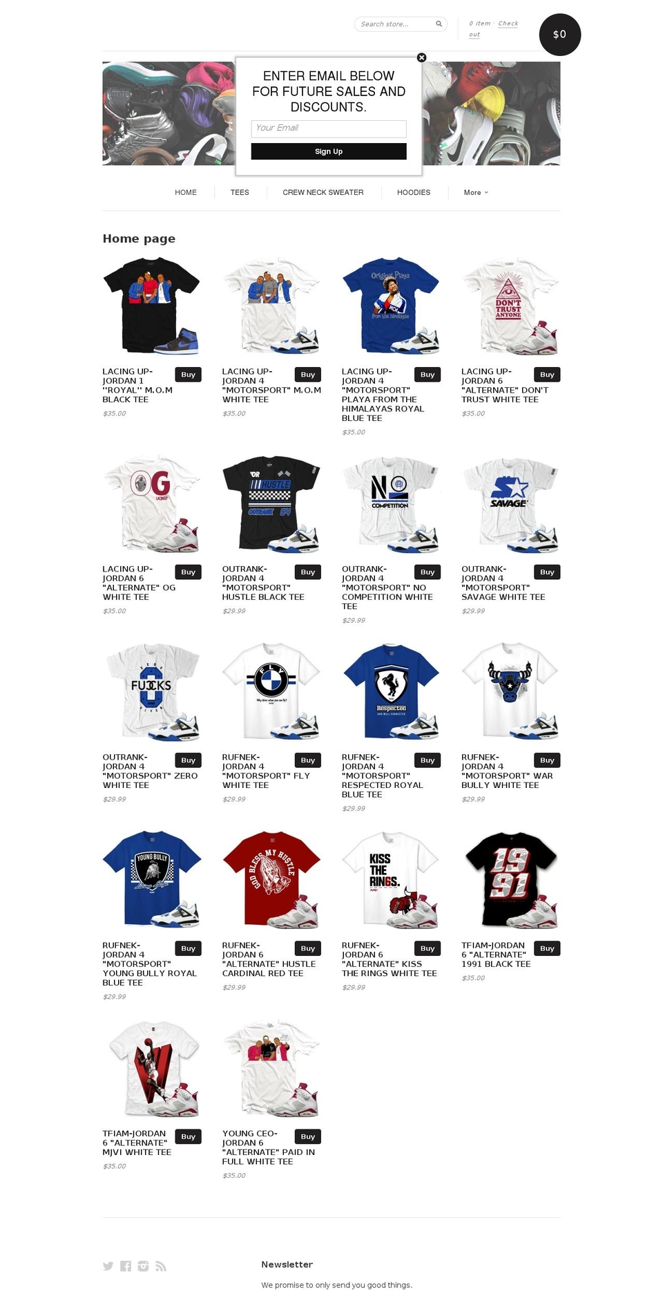 tees4sneakers.com shopify website screenshot