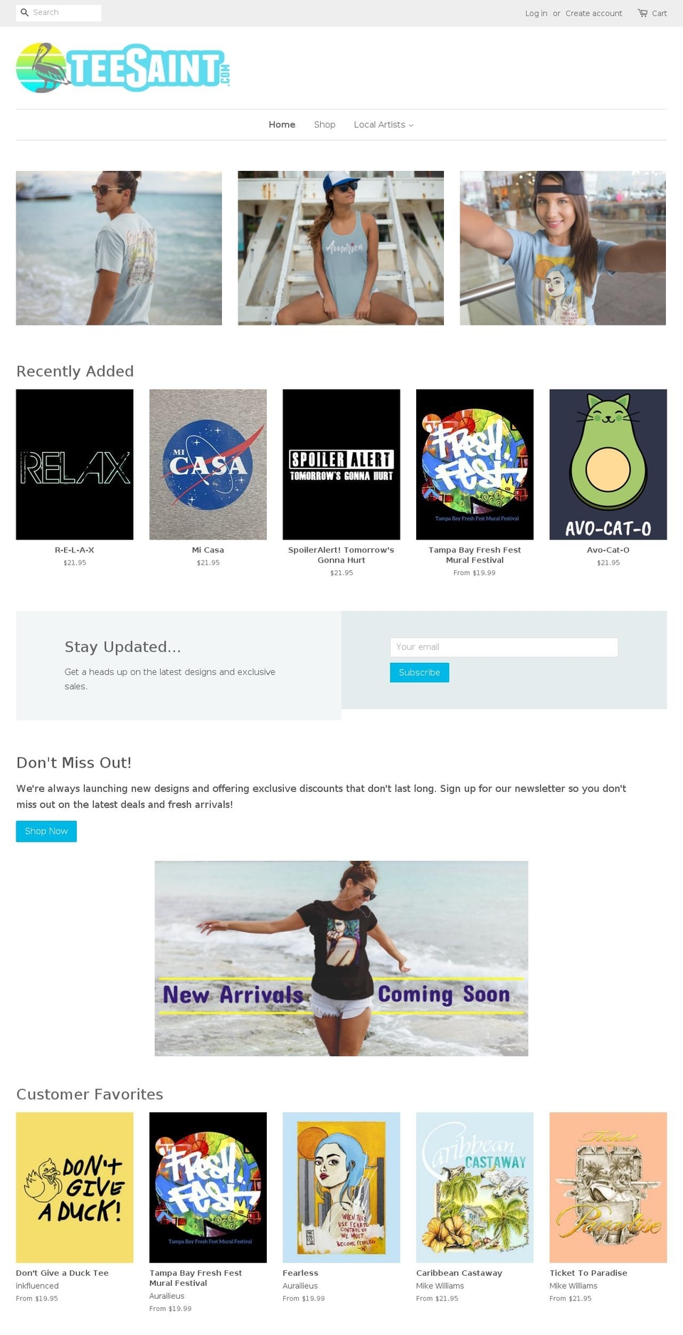 teesaint.com — Shopify storefront screenshot